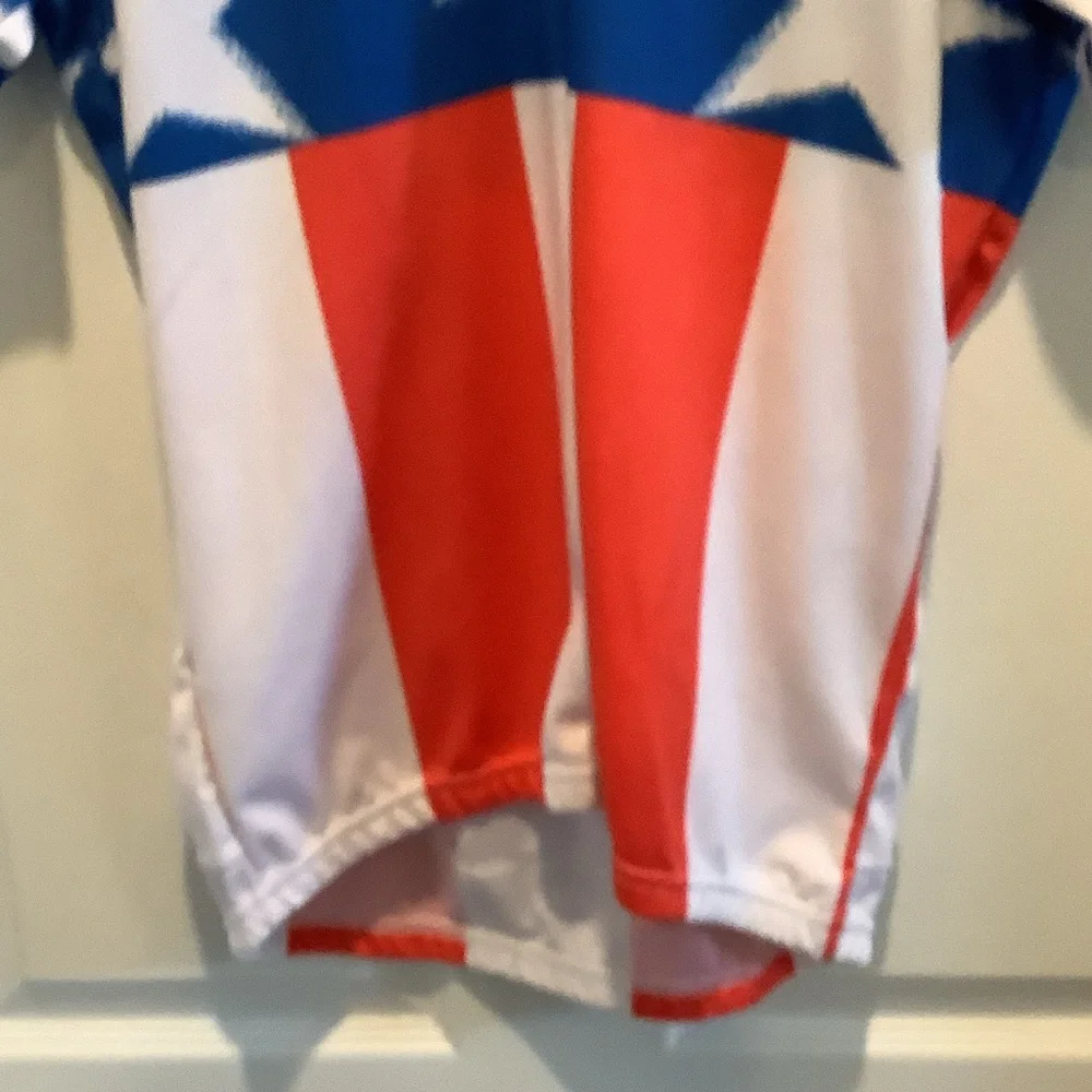 Patriotic Star‎ Men's Cycling Jersey - Blue, Red, White